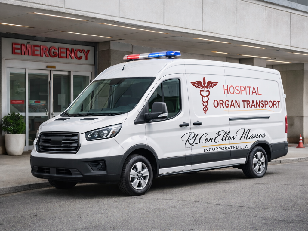 Medical courier handling time-sensitive healthcare delivery